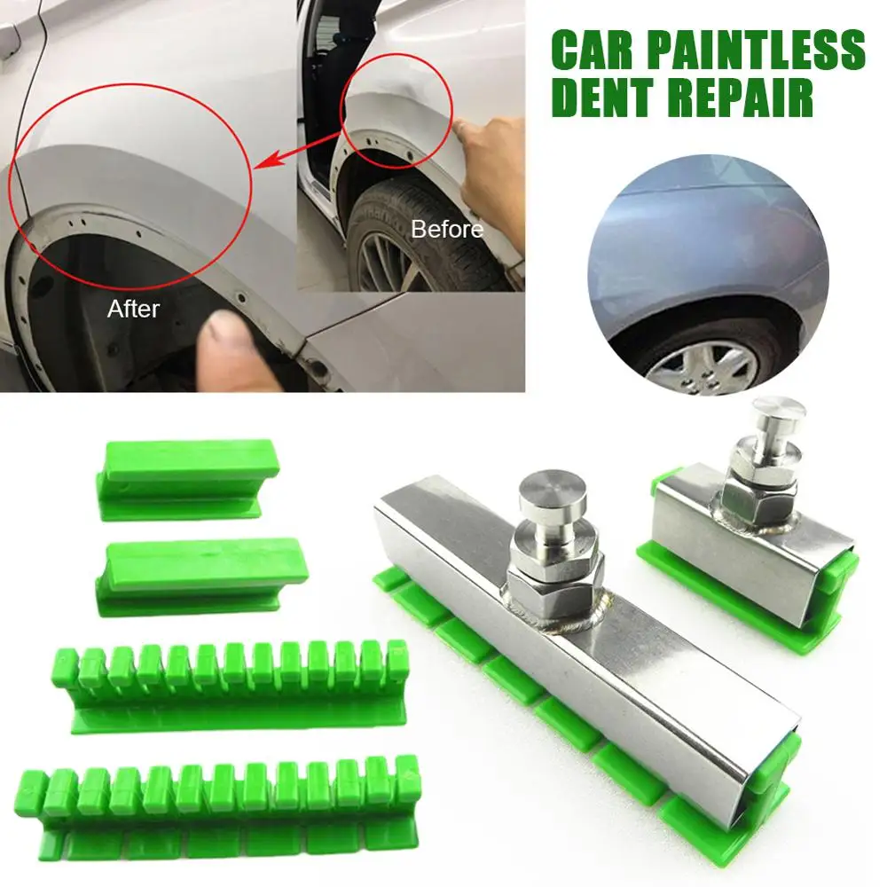 

6Pcs Car Paintless Dent Repair Puller Tabs Removal Holder Kit Large Area Repairing Dent Tool Green