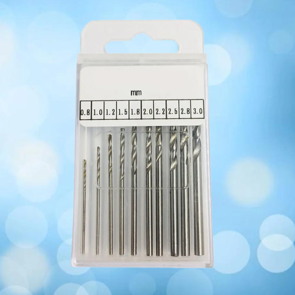 

10Pc 0.8-3.0mm Electric Grinding Bits Precision Hand Drill Bits Set Rotary Tools for Carving (Silver)