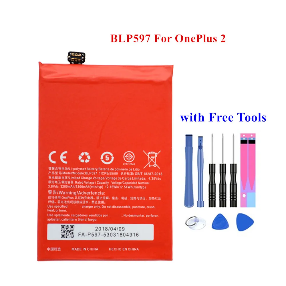 100% новый аккумулятор BLP597 для OnePlus 2 A2001 One Plus Two 3200/3300 мАч встроенный Аккумулятор Akku +