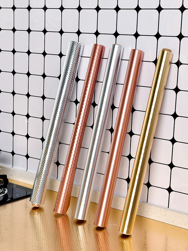 

Обои самоклеящиеся утолщенные водонепроницаемые кухонные маслостойкие наклейки высокотемпературная плита Шкаф алюминиевая фольга Оловя...