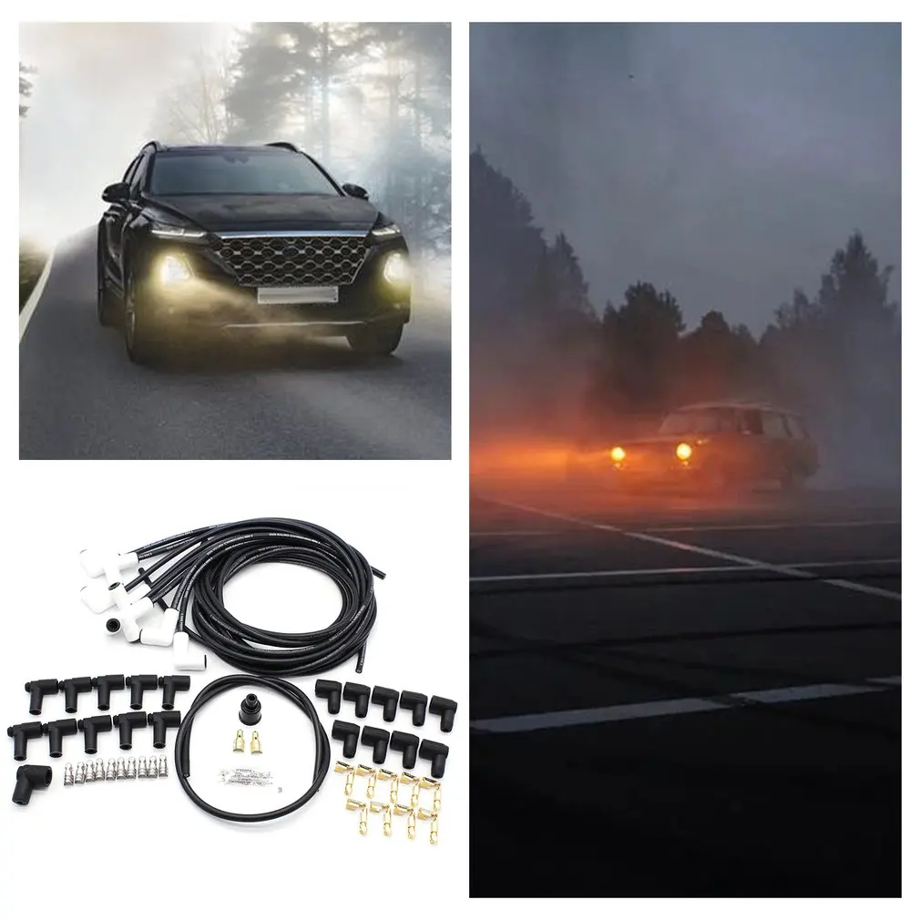 

SI-AT38022 9001C Universal Spark Plug Wire Set 8mm 90 Degree Ceramic Boot CarAccessories Spark Plug Wire Set