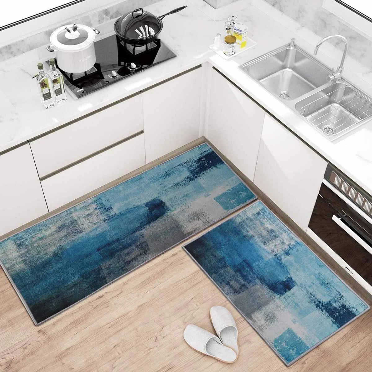 

2 шт./компл. INS, кухонный коврик, современные кухонные коврики, Входные Коврики с длинной полосой, противоскользящий напольный коврик, впитыв...
