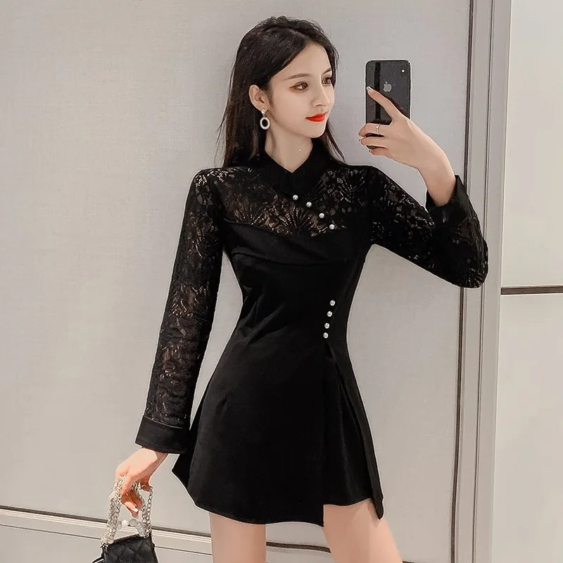 

The autumn of 2020 the new suit two-piece ms temperament show thin