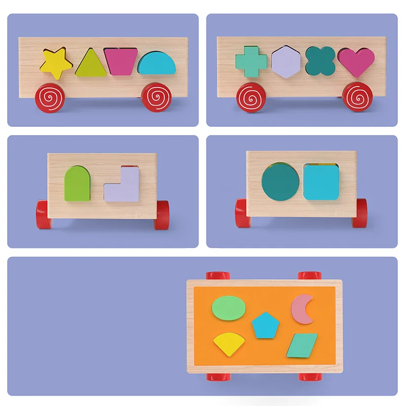 

Kids Toys Wooden Toys 17 Holes Vehicle Blocks Shape Matching Colour Cognition Baby Early Educational Toys For Children Girl Toys