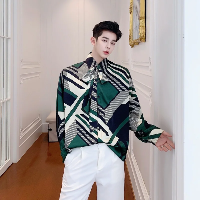 Новинка весна-осень 2020 самодельная Свободная рубашка Yara с геометрическим