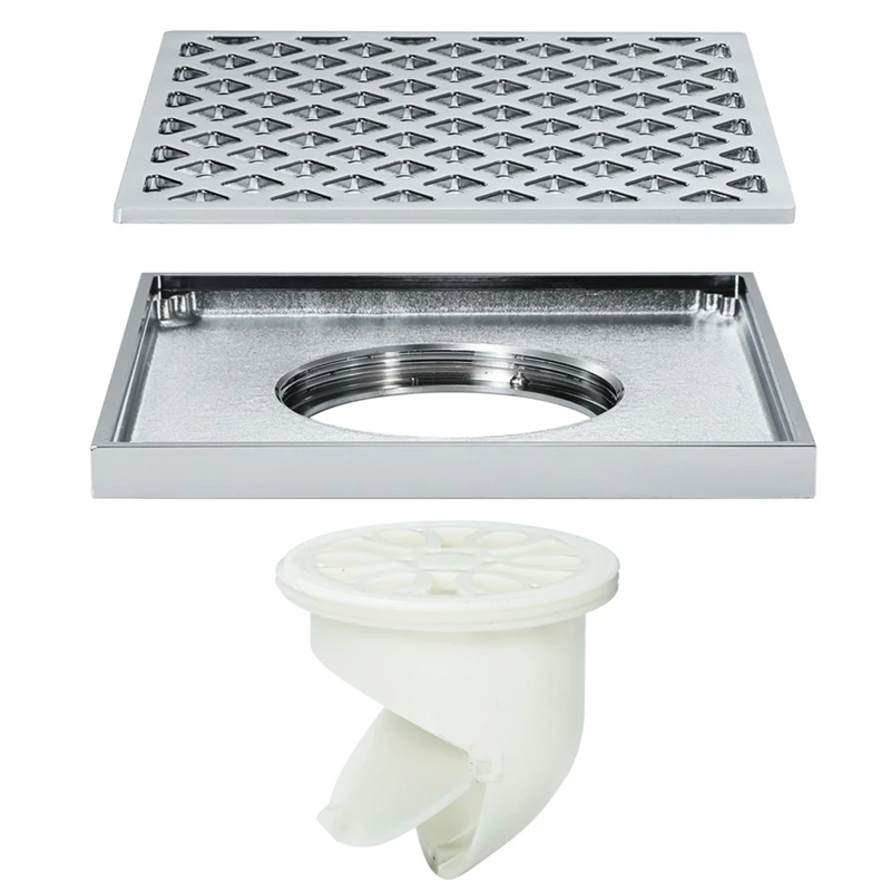 

Невидимый квадратный хромированный дренажный сливной душ HIDEEP 15 х15 см для дома и ванной