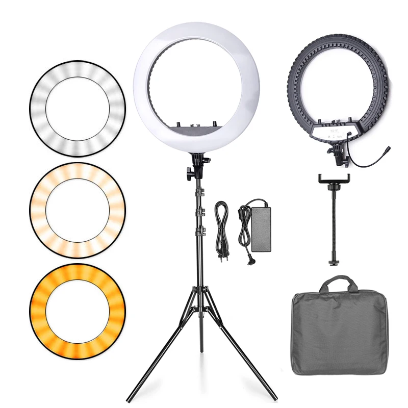 Светодиодный кольцевой светильник для фотостудии 18 дюймов селфи 3200k 5600k со