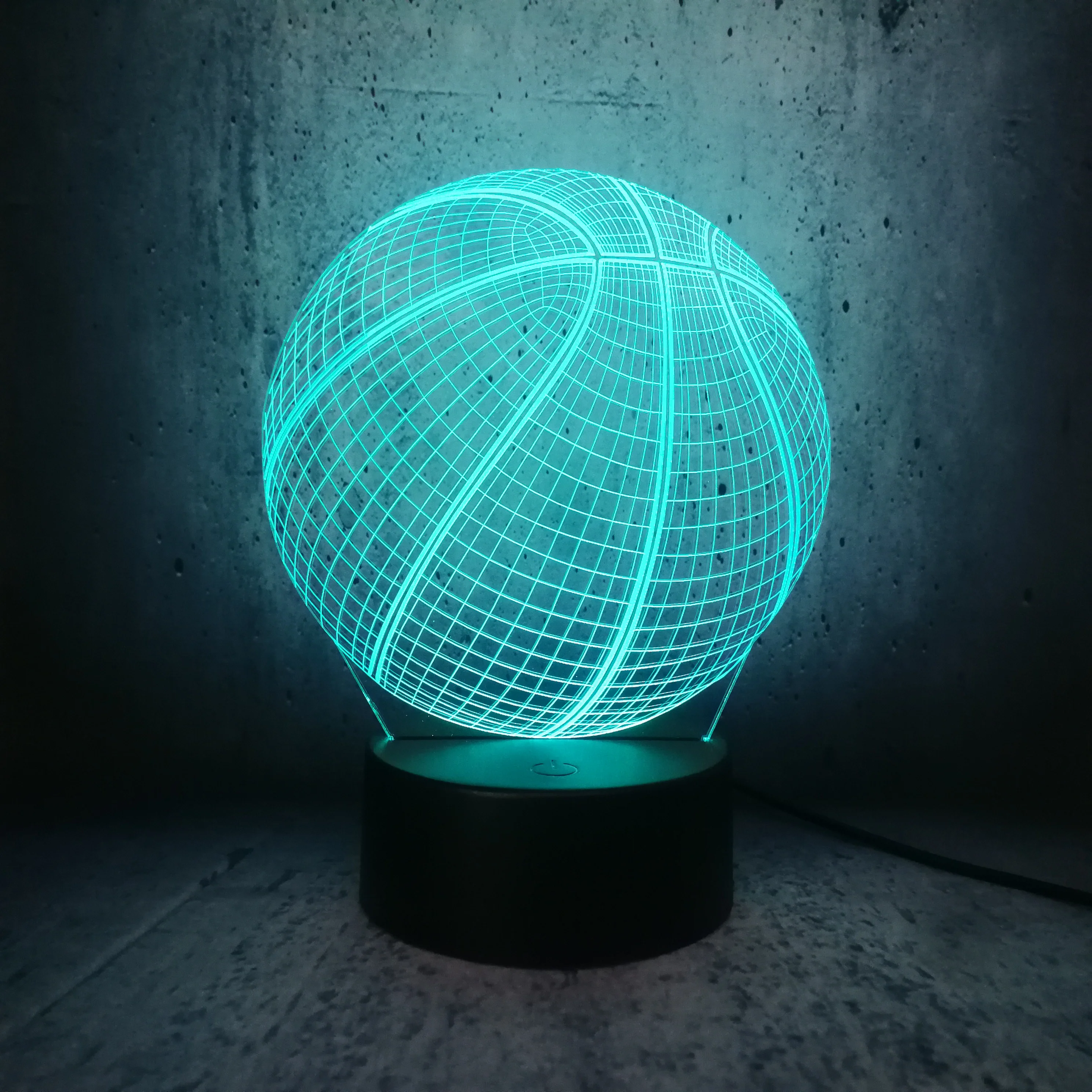 Новинка спортивный стиль баскетбол 3D USB светодиодная лампа сенсорный пульт
