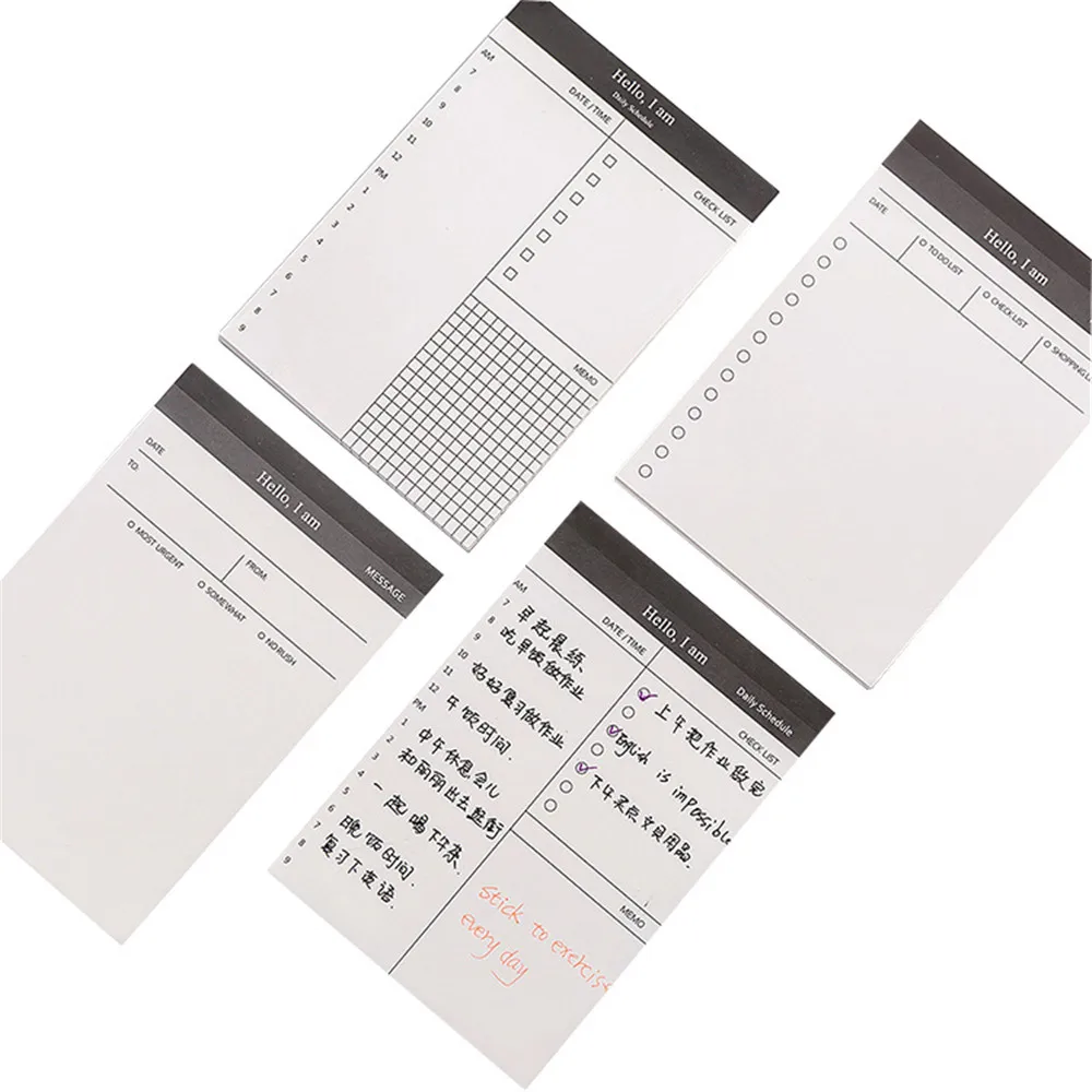

50 Sheets Simple Business Memo Pads Daily Schedule Planner Check List Note Pad School Office Writing Pad Index Paper