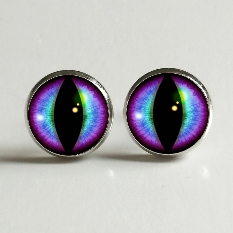 Винтажные модные серьги гвоздики с подвеской глаза Дракона серебряные кисточки