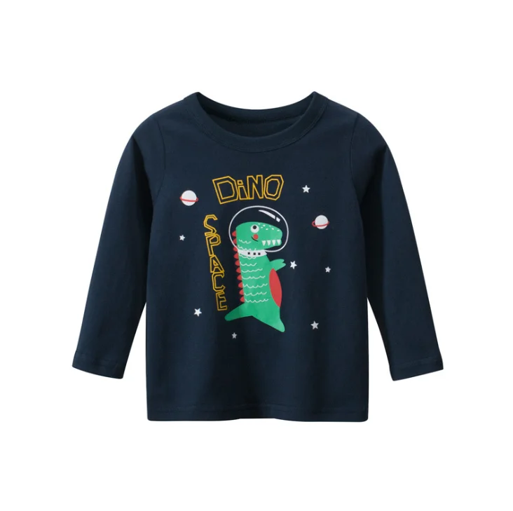 

g Long Sleeve Round Collar Top Children Casual Clothes