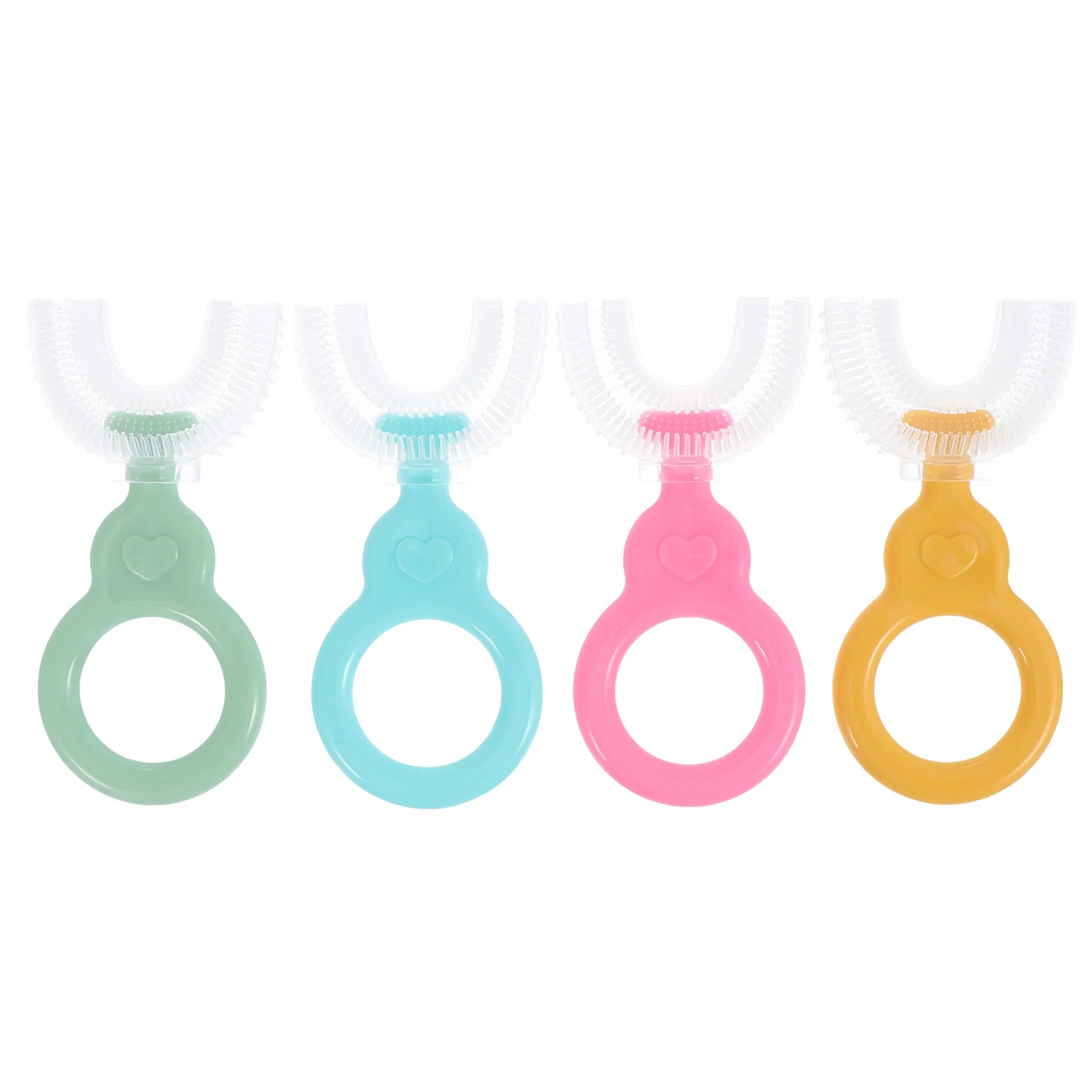 

4Pcs U-Shape Kids Toothbrushes Toddler Manual Tooth Brushes (Assorted Color)