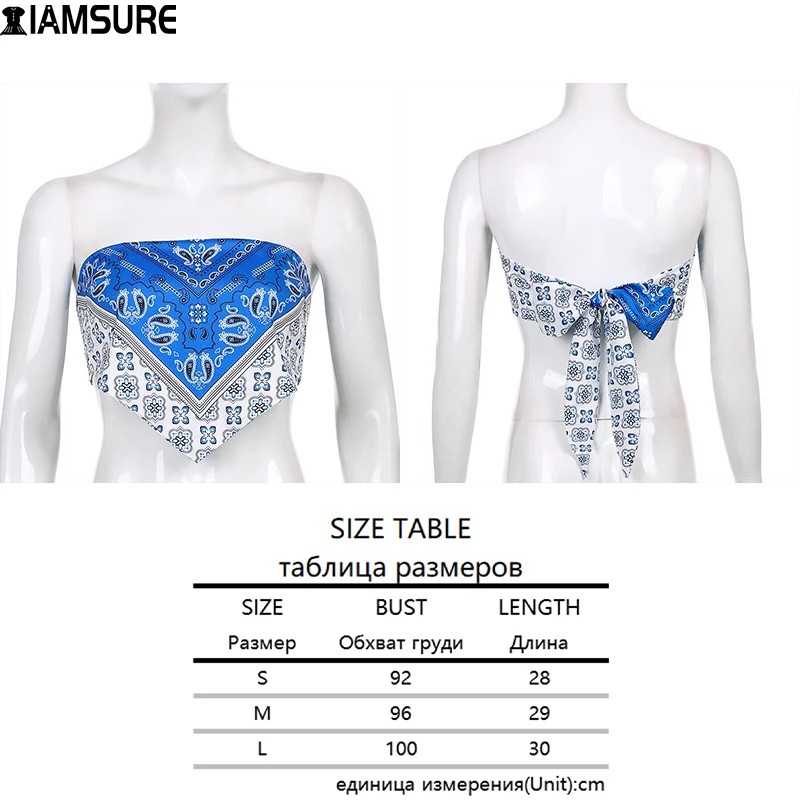 

IAMSURE Beach Style Satin Floral Tube Top Bohemian Sexy Tie Back Sleeveless Crop Tops Women 2021 Fashion Casual Holiday Tank Top