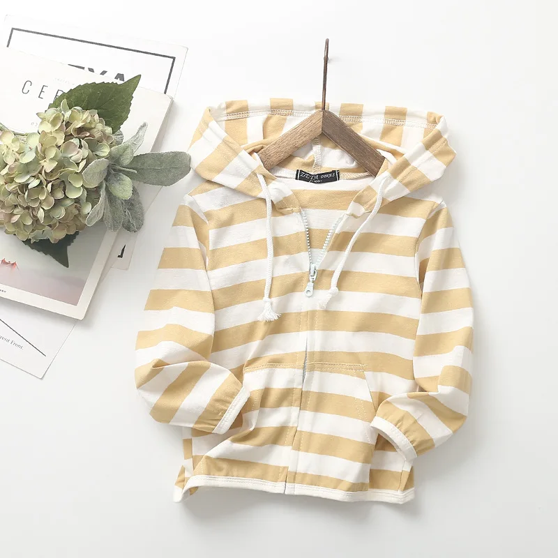 

BBD Toddler Active Coat Boys Girls Best Selling Cotton Striped Outdoor Hoodie Tops Infant Delicate Clothes New 3-7 Years Costume