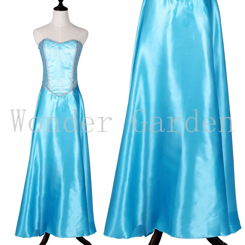 Новая женская взрослая Леди Женщины Белоснежка Принцесса небесно-голубое платье