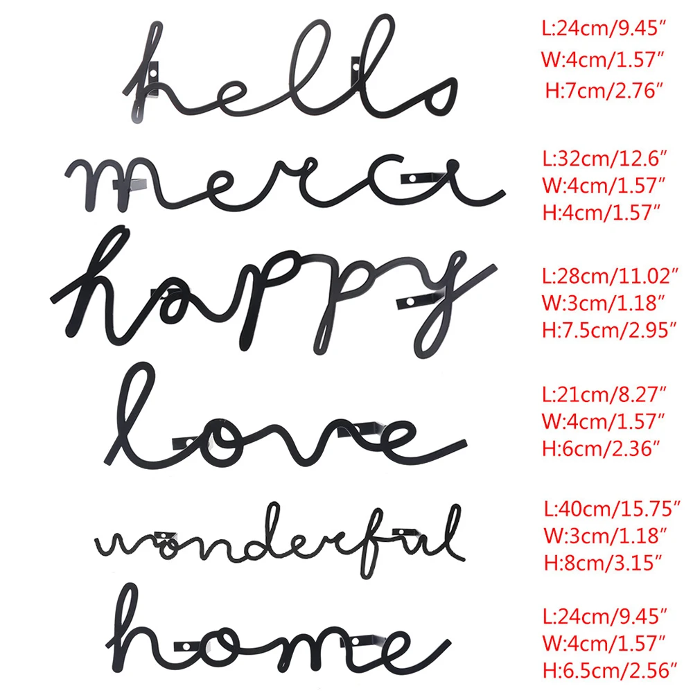 Домашний декор в скандинавском стиле железные буквы настенные украшения