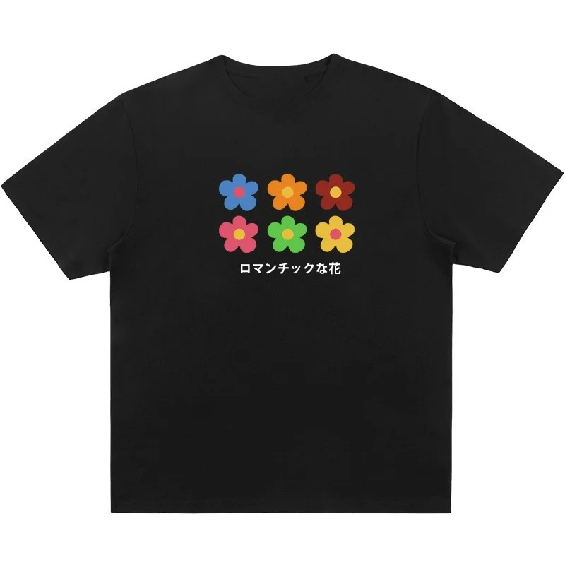 

VIP HJN Kawaii Harajuku Vintage Graphic Tshirt Six Flower Print Tee Shirt Fashion Grunge Aesthetic Top
