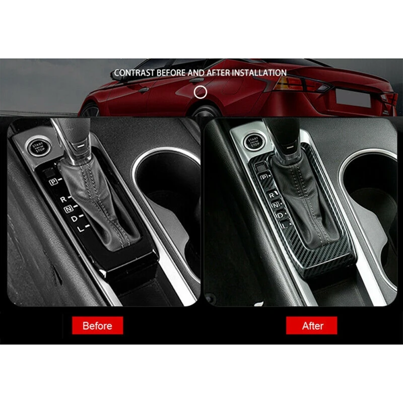 

Central Console Box & 1Pcs Car Gear Shift Knob Cover Trim Frame Panel for Nissan