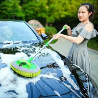 upgrade three section telescopic car washing mop super absorbent car cleaning car brushes mop window wash tool dust wax mop soft