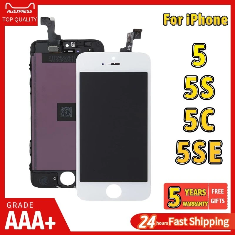 

AAA LCD For Apple iPhone 5 5S SE 5SE Display Replacement Touch Screen Digitizer Assembly Black White Pantalla+TPU Case+Tools