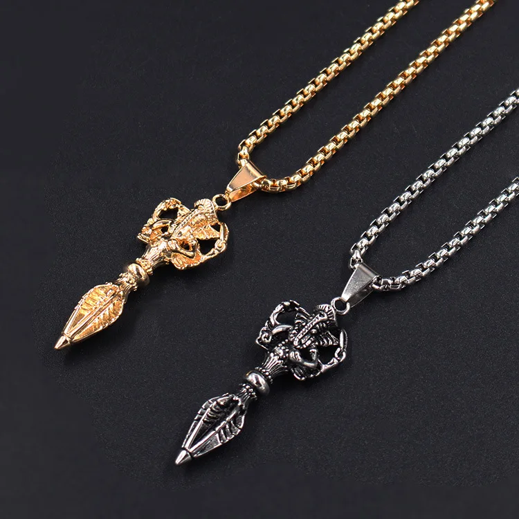 Буддийское ожерелье из нержавеющей стали в виде слона Vajra Evil Jiang Ganesha подвески