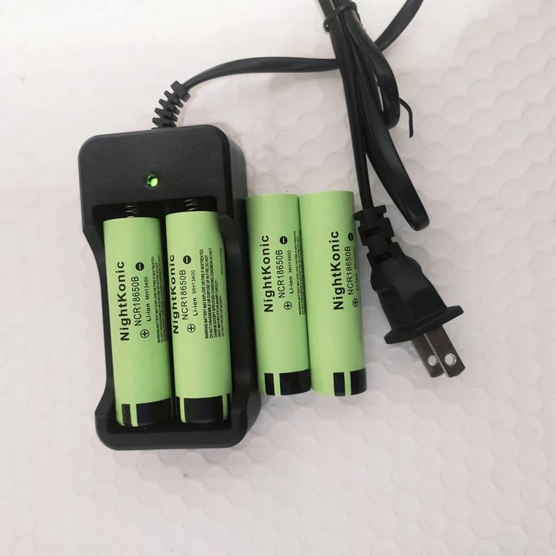 US 2 slot Charger Nightkonic 1 шт 2/4 слот зарядное устройство(ЕС или США)+ 4 шт./партия 18650 Батарея 3,7 в литий-ионная аккумуляторная батарея 18650B - Цвет: US 2 slot Charger