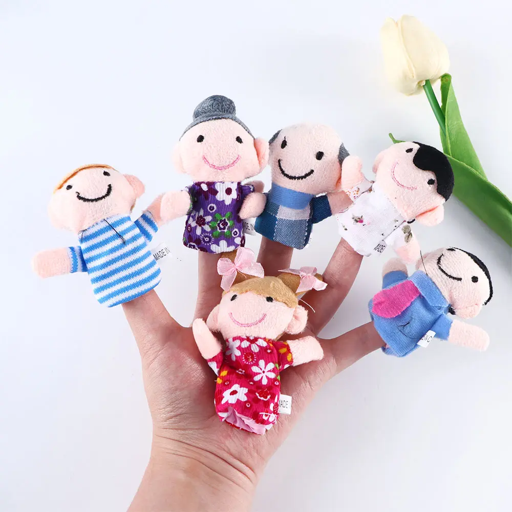 

6Pcs/lot Family Finger Puppets Set Mini Plush Baby Toy Boys Girls Finger Puppets Educational Story Hand Puppet Cloth Doll Toys