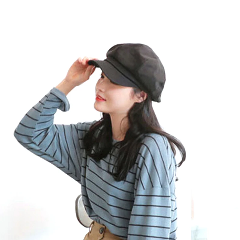 

1PC Wool Blend Baker Boy Peaked Cap Belet Newsboy Hat With Elastic Band