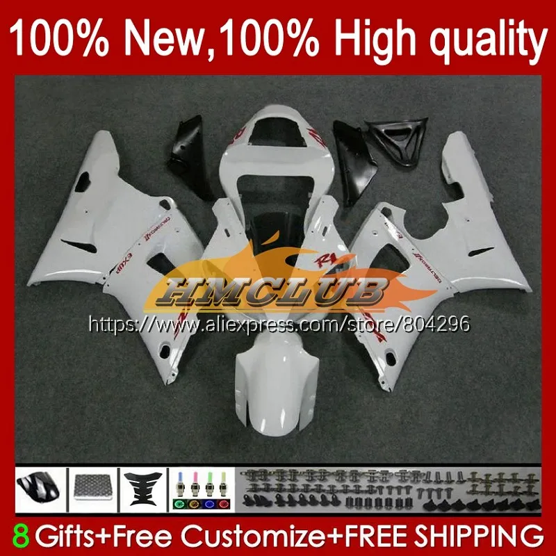 

Body For YAMAHA YZF 1000 YZF R 1 1000CC Pearl White YZF-R1 122No.6 YZF R1 YZF1000 YZFR1 00 01 YZF-1000 2000 2001 Full Fairing