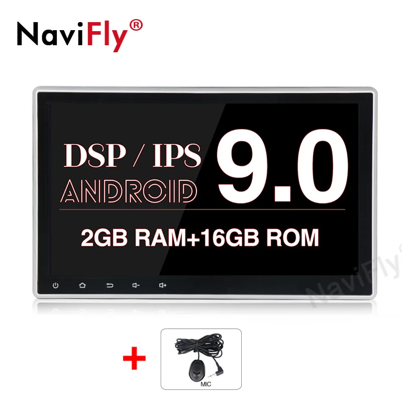 2G-16GB Ips вращающийся экран DSP 2 din 10,2" Android 9,0 автомобильный Радио gps навигация Универсальный мультимедийный стерео плеер wifi BT HD без DVD - Цвет: 2G-16GB