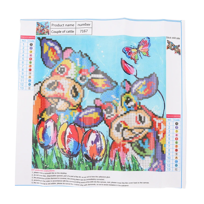 

Cute Cartoon Cow Rhinestones Cross Stitch 5D DIY Diamond Painting Diamond Embroidery Painting Wall Sticker for Home Decor