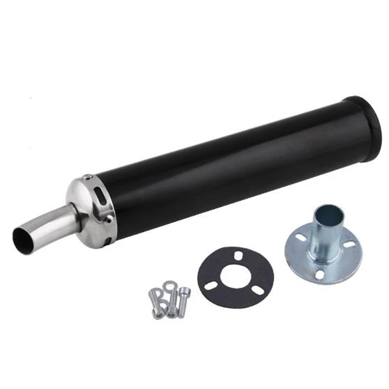 

Motorcycle Tail Exhaust Pipe Muffler Tip 60 x 280mm Black Stainless Steel