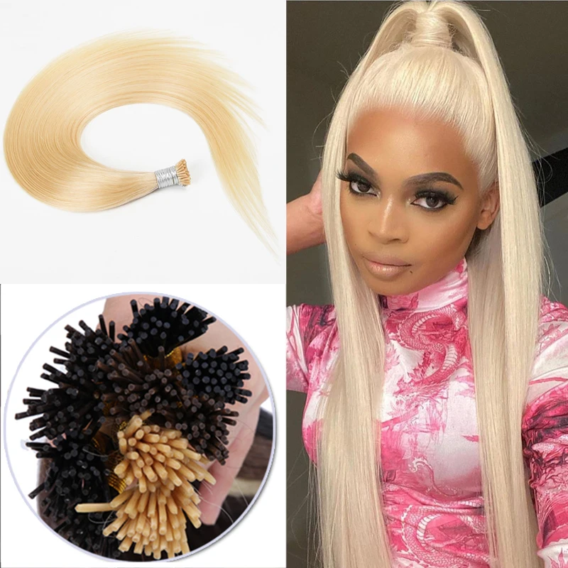 

Blonde 613 Straight Human Hair I Tip Hair Extensions For Women Brazilian Remy Hair 8"-30" I Tips Hair Extension