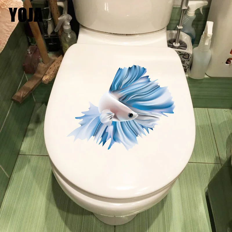 

YOJA 25.9×20.9CM Beautiful Creative Fish Home Bedroom Wall Decor Fashion Bathroom Toilet Sticker T1-2700