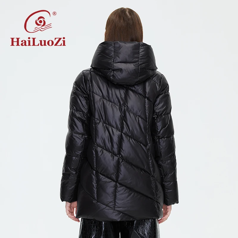 Новинка 2021 женская зимняя парка HaiLuoZi короткие теплые женские куртки с капюшоном
