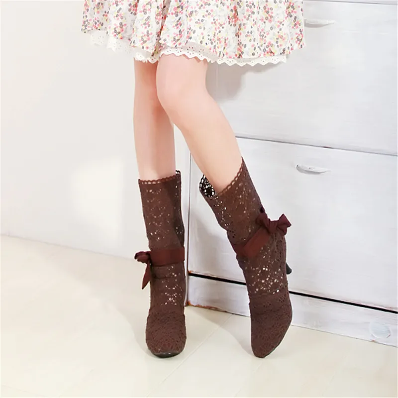 Женские ботинки с перфорацией maogu летние на высоком каблуке большие размеры 34-43 |