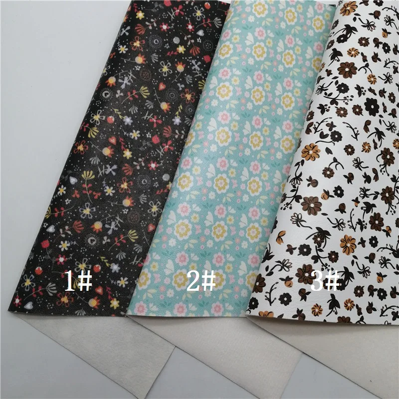 Искусственная кожа с цветочным принтом виниловая ткань листы фетровая подложка