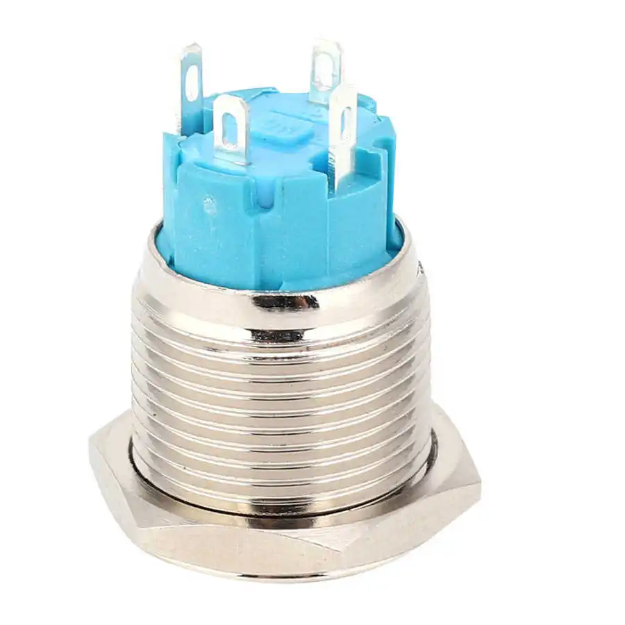 2 шт. DC12 ~ 24 В 16 мм металлический водонепроницаемый кнопочный переключатель из