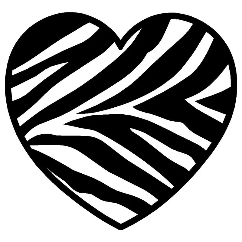 

10cm*9.5cm Zebra Print Heart Fashion Vinyl Car-Styling Car Sticker