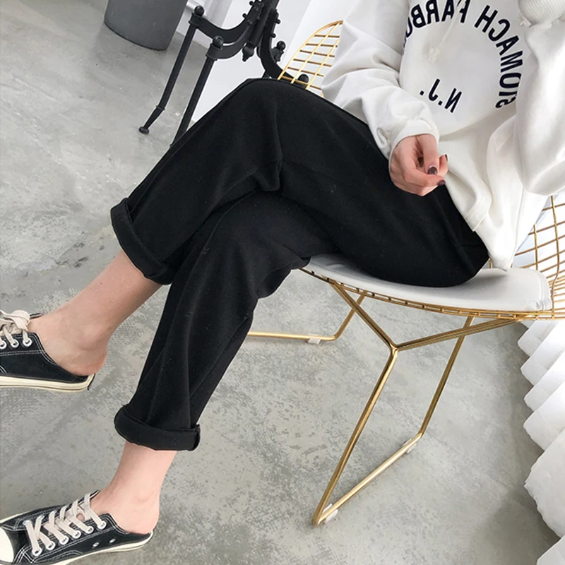 

Winter Women Suit Pants Warm Thicken Women Elastic Waist Pencil Pants Plus Size Office Ladies Long Pants Fashion Women Trousers