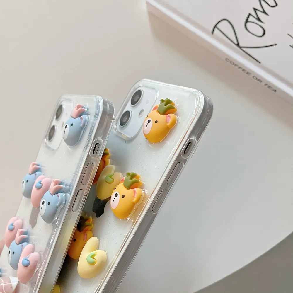 

Cartoon Bear iPhone 11 case for iPhone 12 promax se 2020 11 promax 7 8 7P 8plus x XS XR xsmax mini Transparent fall proof case