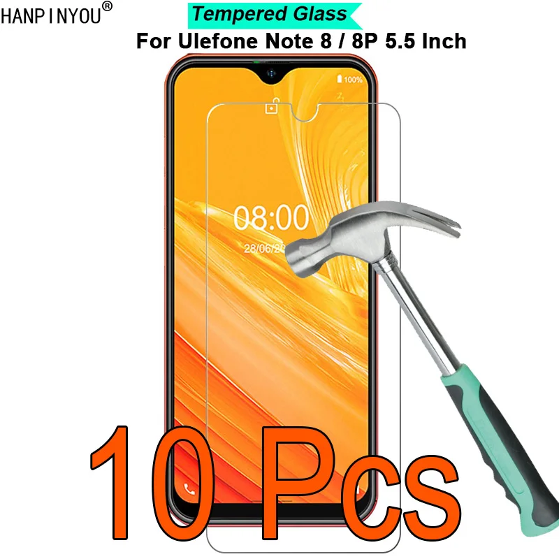 

10 шт./лот для Ulefone Note 8 Note8 / 8P 5,5 дюйма твердость 9H 2.5D ультратонкая закаленная Защитная пленка для экрана
