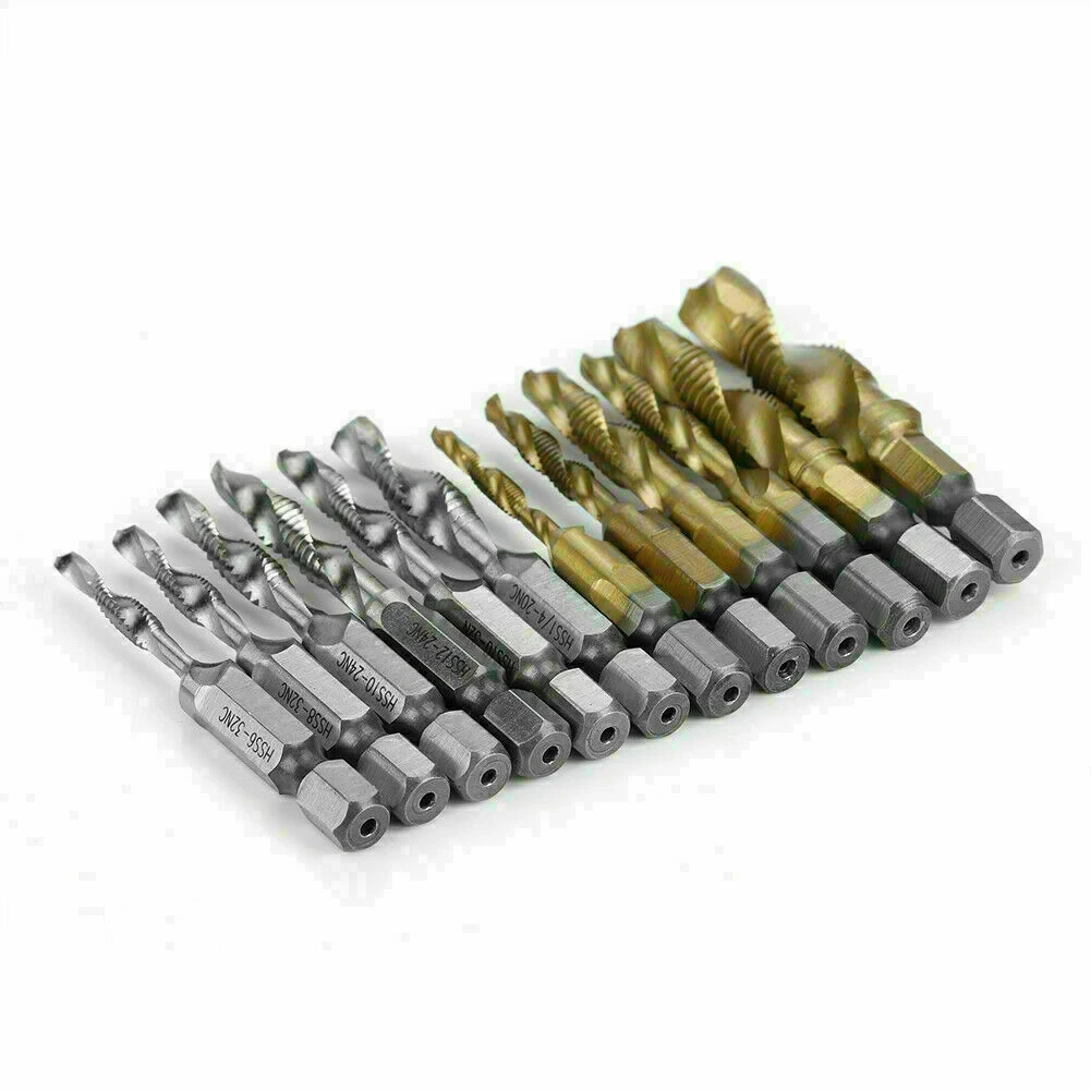 

Woodworking Drill Bits Rustproof 12Pcs M3-M10 Screw Thread Tap Drill Bit