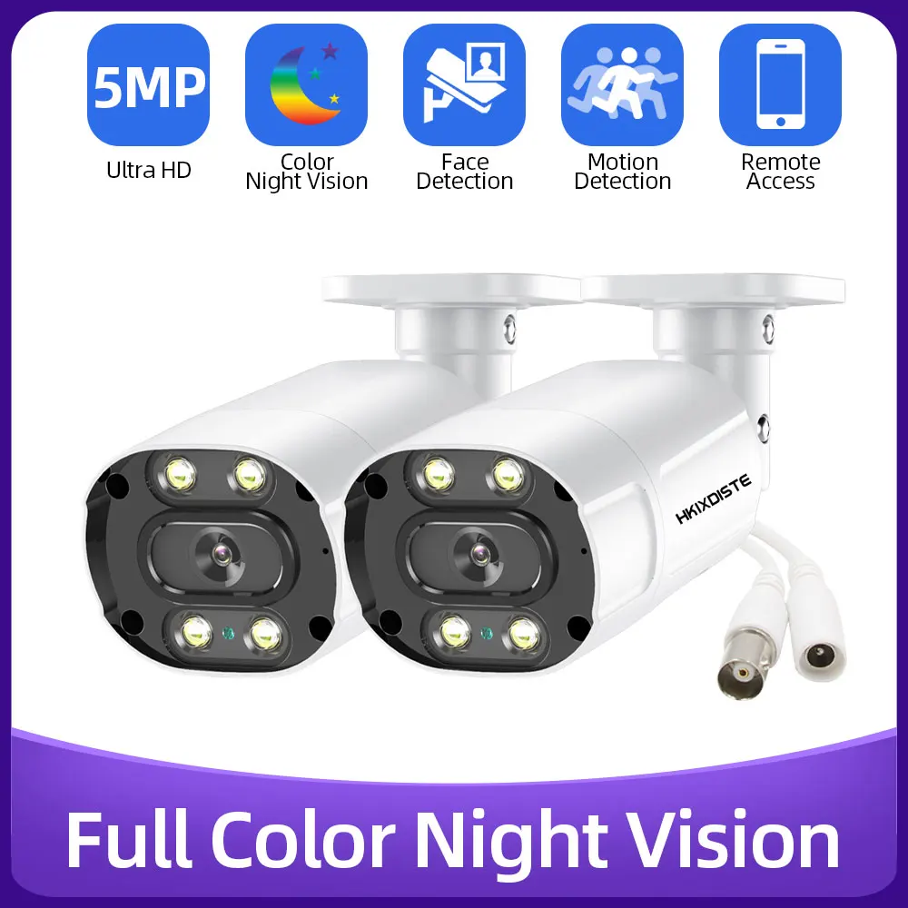 

Wired CCTV Analog Video Surveillance Camera 5MP Outdoor Waterproof Color Night Vision AHD Bullet Security Camera BNC XMEYE H.265