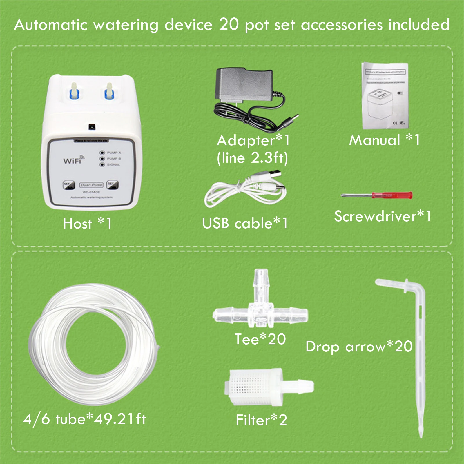 

WIFI Intelligent Irrigation System Set Single Double Pump Automatic Watering Device Timer Garden Self-Watering Kit for Flowers