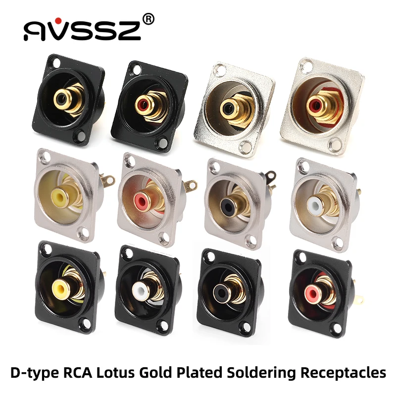 AVSSZ Золотые RCA адаптеры, разъем для звука с лотосом, разъем для пайки, разъем для панели шасси от Neutriks YONGSHENG.
