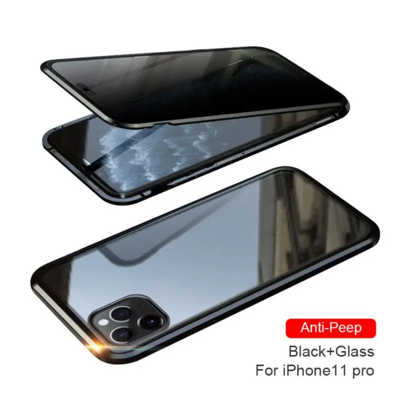 Phone 11pro Оболочка всего тела Магнитный высокой четкости прозрачное закаленное стекло крышка бампер Чехол протектор экрана для lPhone 11 - Цвет: Phone 11pro