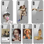 Мягкий чехол для iPhone 11 Pro Max 12 minX SE 7 8 Plus XR XS Max с рисунком Моны Лизы