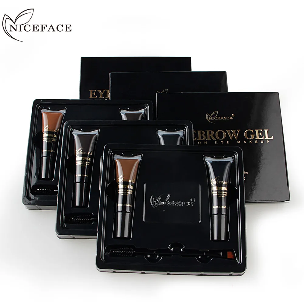 Макияж для ресниц бровей тату гель водостойкий стойкий макияж + кисть набор