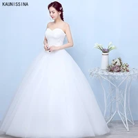 kaunissina cheap wedding dresses for bride women strapless sweetheart vestidos de novia long ball gown simple white bridal dress